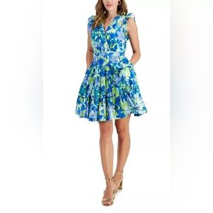 Taylor V Neck Tiered Floral Dress